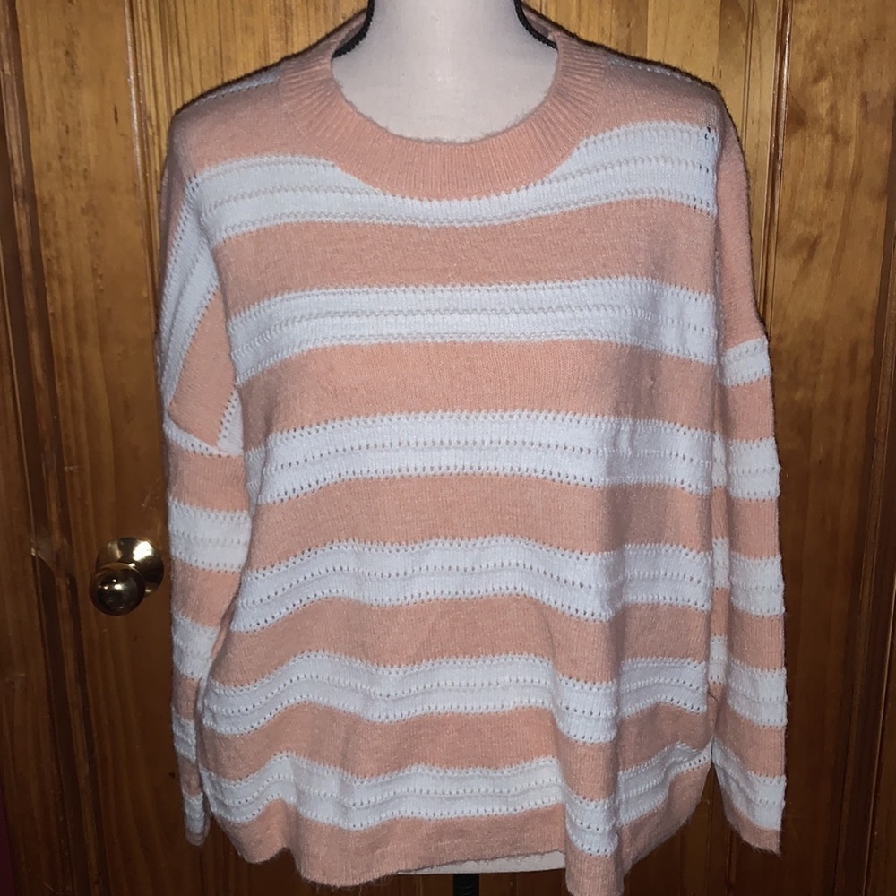 FRNCH Paris Light Pink and White Stripes Sweater S/M